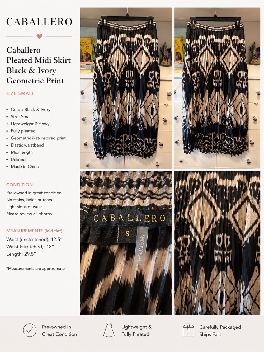 Black & White Caballero Print Maxi Skirt